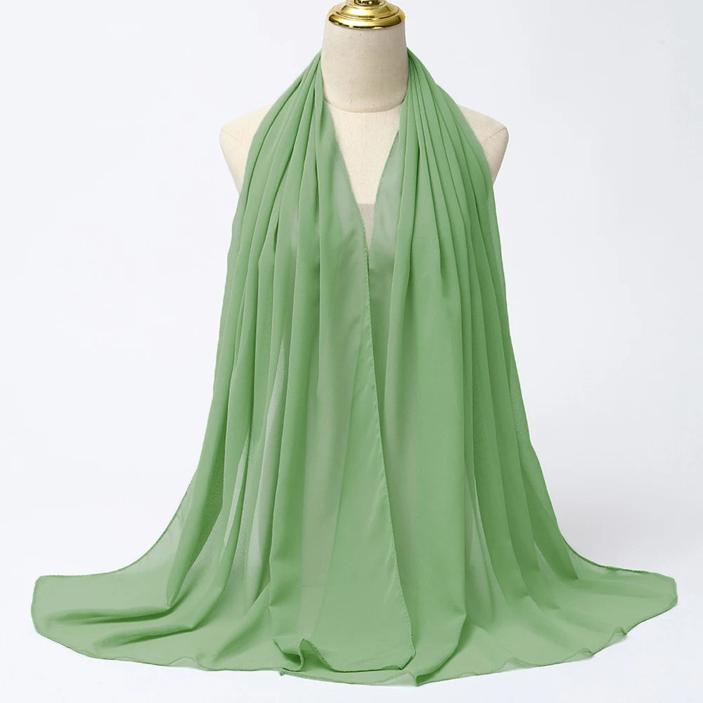 Muslimischer Chiffon Hijab Schal – Damen Langer Einfarbiger Kopf Schal | Eleganter Jersey Schleier & Modisches Umschlagtuch Kaufschwan®