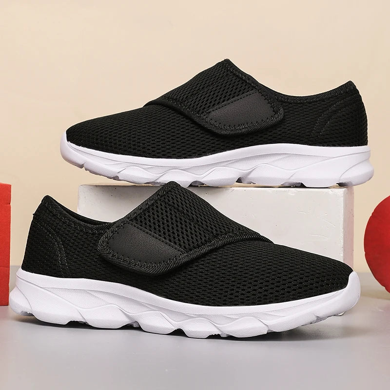 Unisex Weitgeschnittene Sneaker – Atmungsaktive Mesh Freizeitschuhe | Bequeme Flache Schuhe für Damen & Herren Kaufschwan®