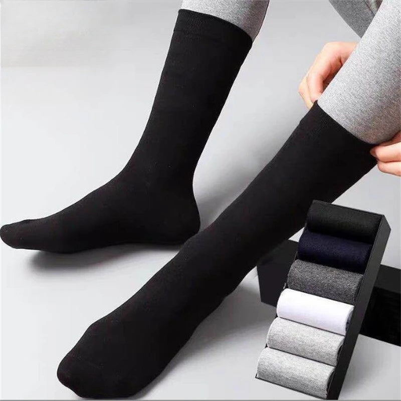 Herren Baumwoll-Mischung Schwarze Businesssocken | Weiche Atmungsaktive Socken für Sommer & Winter | Plus Size Verfügbar | 1/5/10 Paare Kaufschwan®