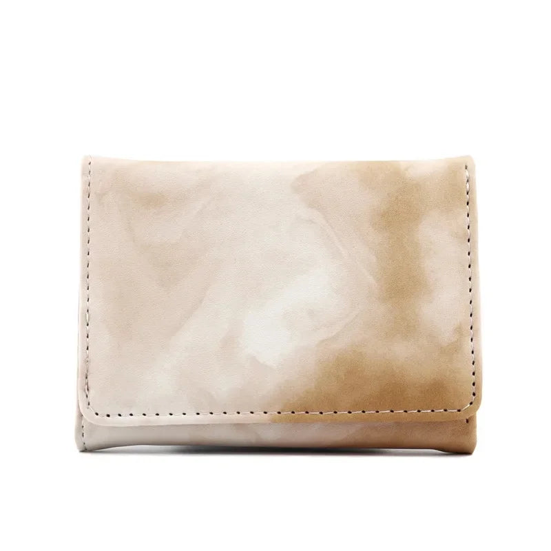 Damen Faltbare Kurzgeldbörse – Einfaches Tri-Fold Design | PU Leder Mini Geldtasche mit Kartenfächern & Münzfach für Studentinnen Kaufschwan® Braun