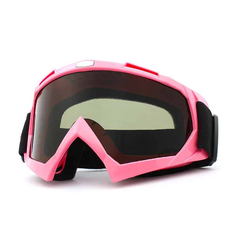Transparente Skibrille – Winddichte Motorrad- & Fahrradbrille | HD Anti-Beschlag Schneebrille für Outdoor Sport & Winteraktivitäten Kaufschwan® Schwarz-Pink