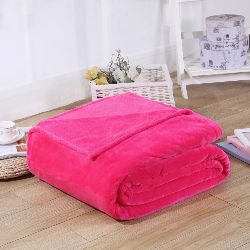 Korallfleece Flanell Decke – Weiche, warme und leichte Bettdecke, Sofabezug, Einfarbig Blau & Rosa Kariert Kunstpelz Kaufschwan®