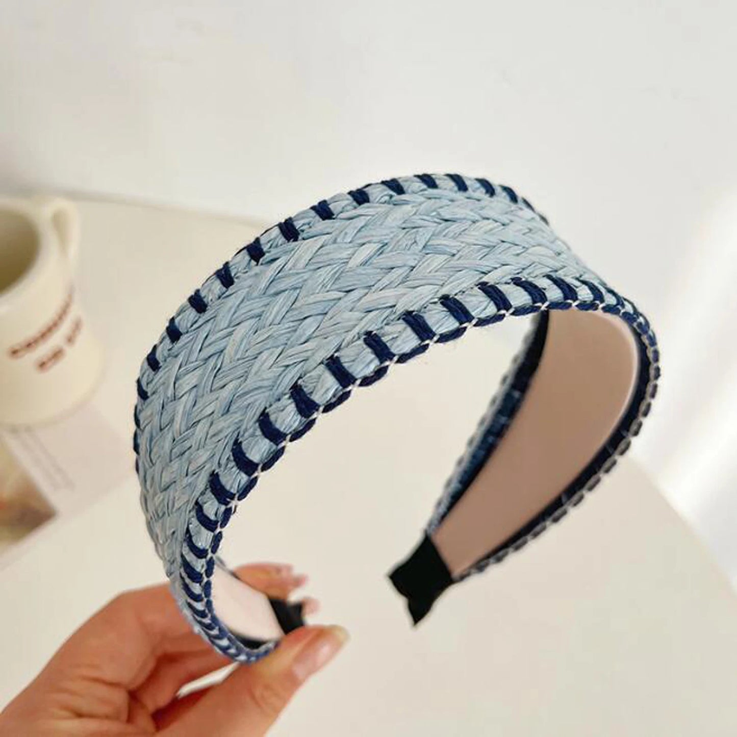 Strohgeflochtener Haarreif – Modischer Sommer-Turban-Haarreifen für Damen | Leichtes Haaraccessoire für Erwachsene