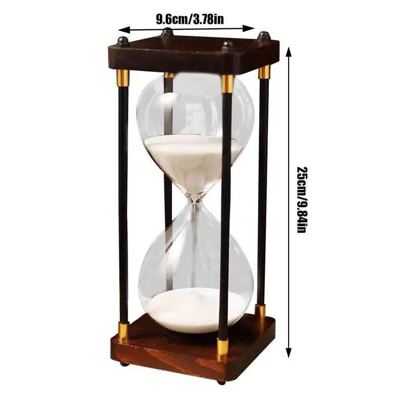 Retro Sanduhr aus Glas – 60 Minuten Borosilikat Timer für Schreibtisch Dekor, Spiele & Unterricht