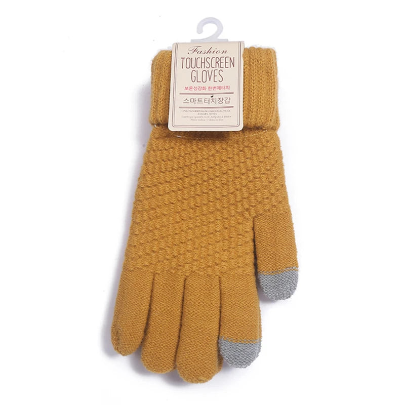 Winter Touchscreen Strickhandschuhe – Warme Unisex Vollfinger Handschuhe | Verdickte Strickhandschuhe aus Kunstwolle für Damen & Herren Kaufschwan®