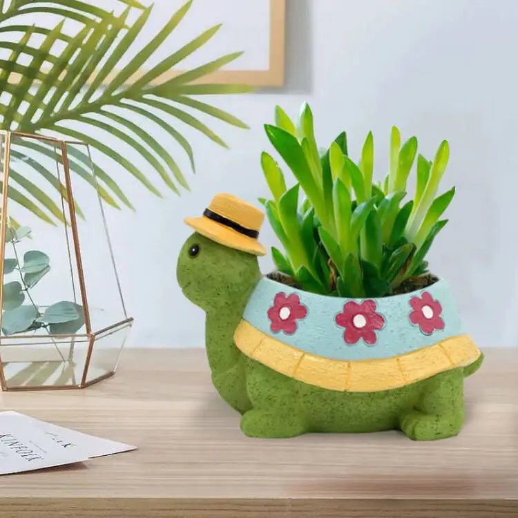 Cartoon Tier Sukkulenten Blumentopf – Niedlicher Schildkröten Pflanztopf | Desktop Wohndeko Ornament Garten Pflanzgefäß Kaufschwan®