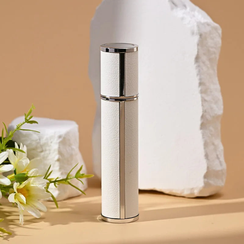 10ml Luxury Leather Glass Perfume Spray Bottle Portable Mini Refillable Perfume Atomizer Empty Traveling Perfume Refill Bottles Kaufschwan® GERMANY White