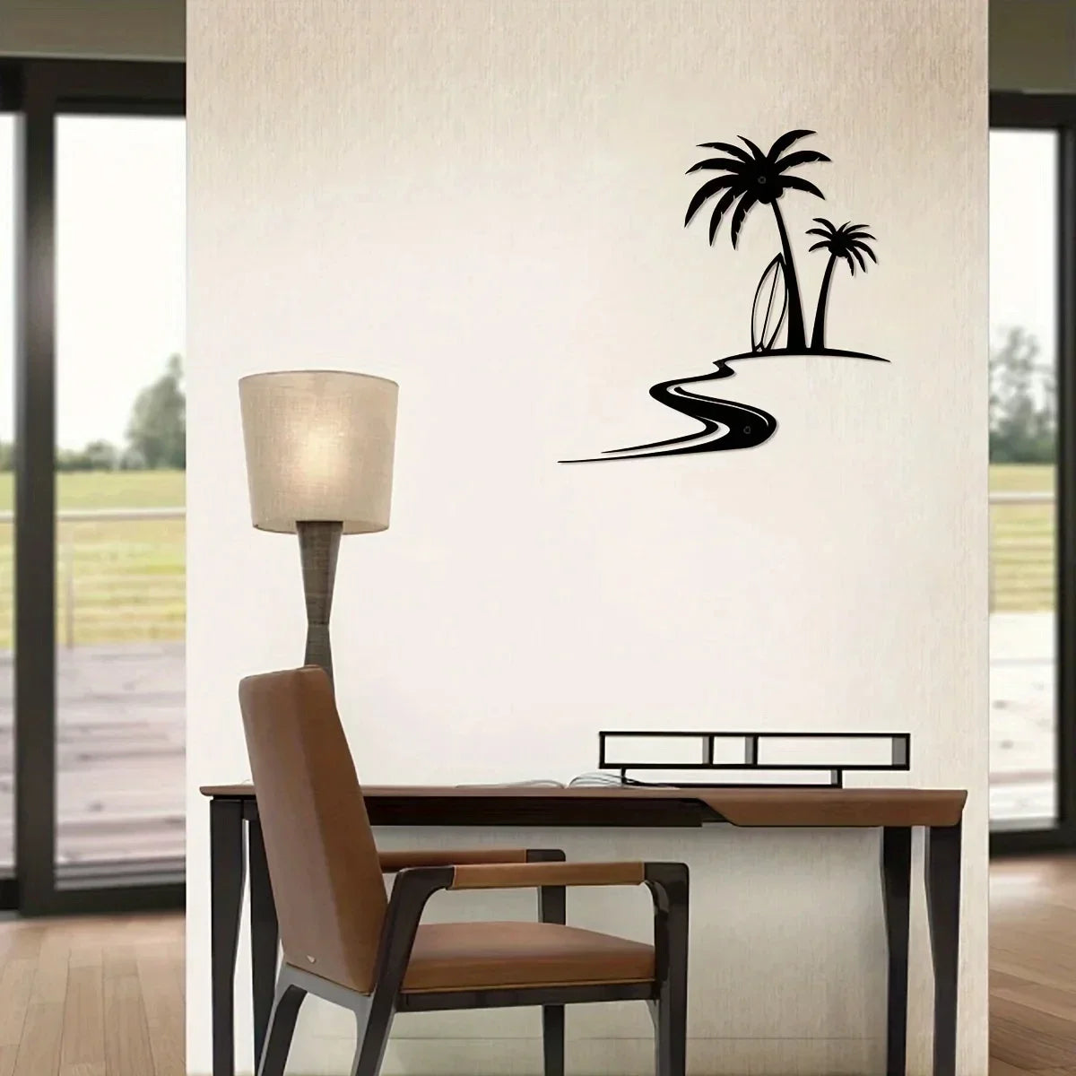 Strand Kokospalmen Metall Wandbild – Innen & Außen Küstendekoration Kaufschwan®