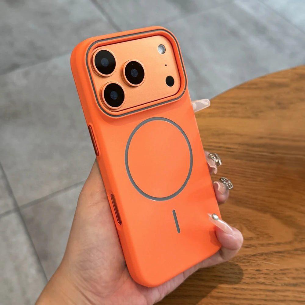 Hochwertige MagSafe-Silikonhülle für iPhone 18 Pro & iPhone 18 Pro Max – Magnetische Rückhülle für Kabelloses Laden Kaufschwan® Orange iPhone 18 Pro