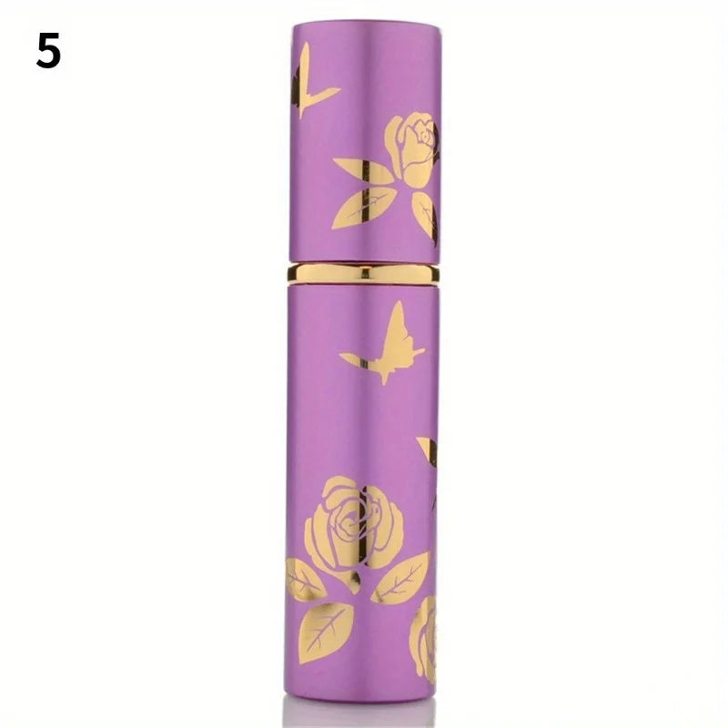 10ml Portable Mini Refillable Perfume Bottle with Scent Pump Metal Aluminum Empty Cosmetic Containers Spray Atomizer Bottle Kaufschwan® Lila