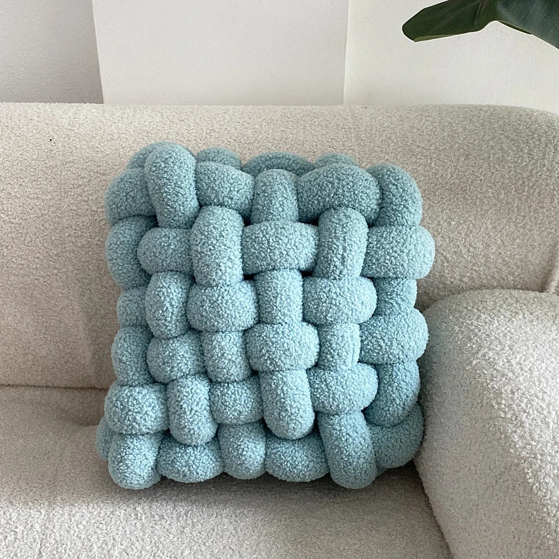 Luxuriöses Kissen für Wohnzimmer | Weicher Lammfell Dekokissen für Sofa & Stuhl | Komfortables Sitzkissen für Zuhause