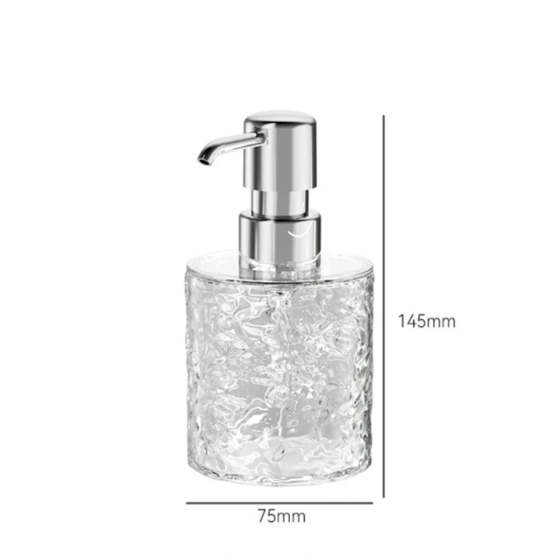 Luxuriöser transparenter Badezimmer-Seifenspender – Wiederverwendbare Handpumpflasche für Duschgel & Flüssigseife Kaufschwan® 300ml-Rund Klar