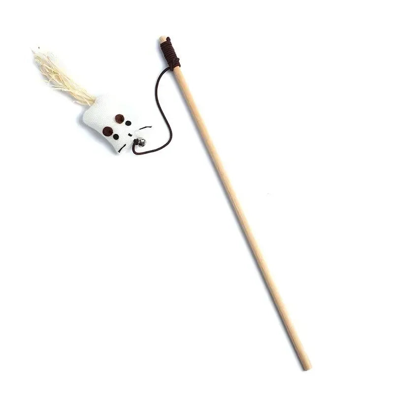 Bunter Feder-Spielstab für Katze – Interaktives Katzenspielzeug mit Holzstab für Katze & Kätzchen Kaufschwan® Fliegende Fledermaus