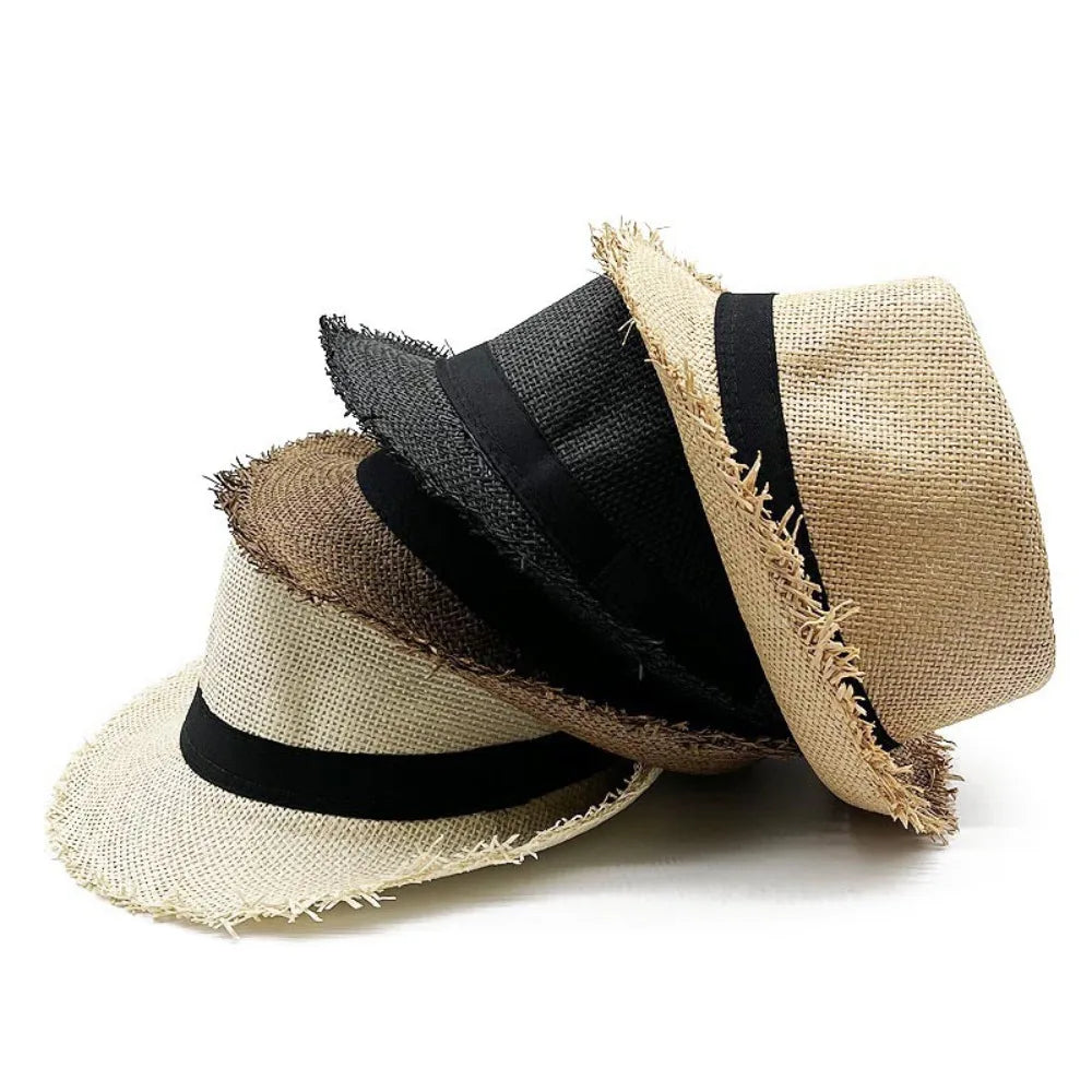 Strohhut für Damen & Herren – Atmungsaktiver Cowboy Sonnenhut mit breiter Krempe, Sommer Beach Jazz Cap Kaufschwan®