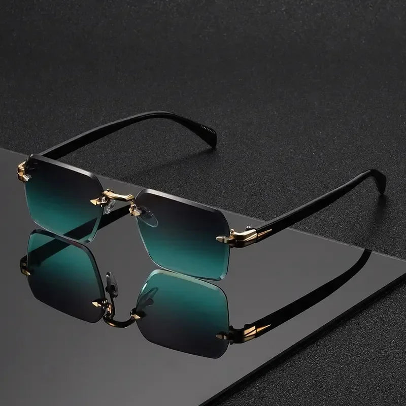 Randlose Rechteckige Sonnenbrille – Kleine Eckige Sonnenbrille für Damen und Herren, ideal für Sommer, Reisen und Alltag Kaufschwan®