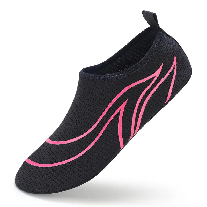 Schnelltrocknende Aqua-Schuhe für Damen & Herren – Leichte, flexible Wasserschuhe mit Anti-Rutsch-Sohle für Strand & Sommer Kaufschwan® Schwarzpink 38-39