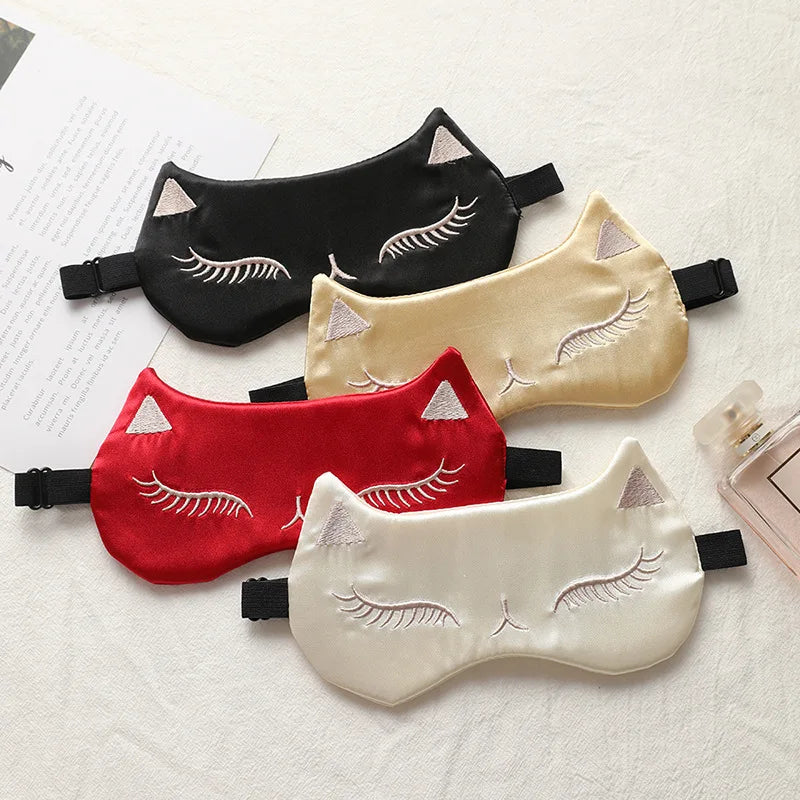 Katzen Design-Schlafmaske | Nachtmaske Augenabdeckung | Glatte & Atmungsaktive Augenbinde für Damen & Herren | Fuchs-Design für Reisen & Entspannung Kaufschwan®