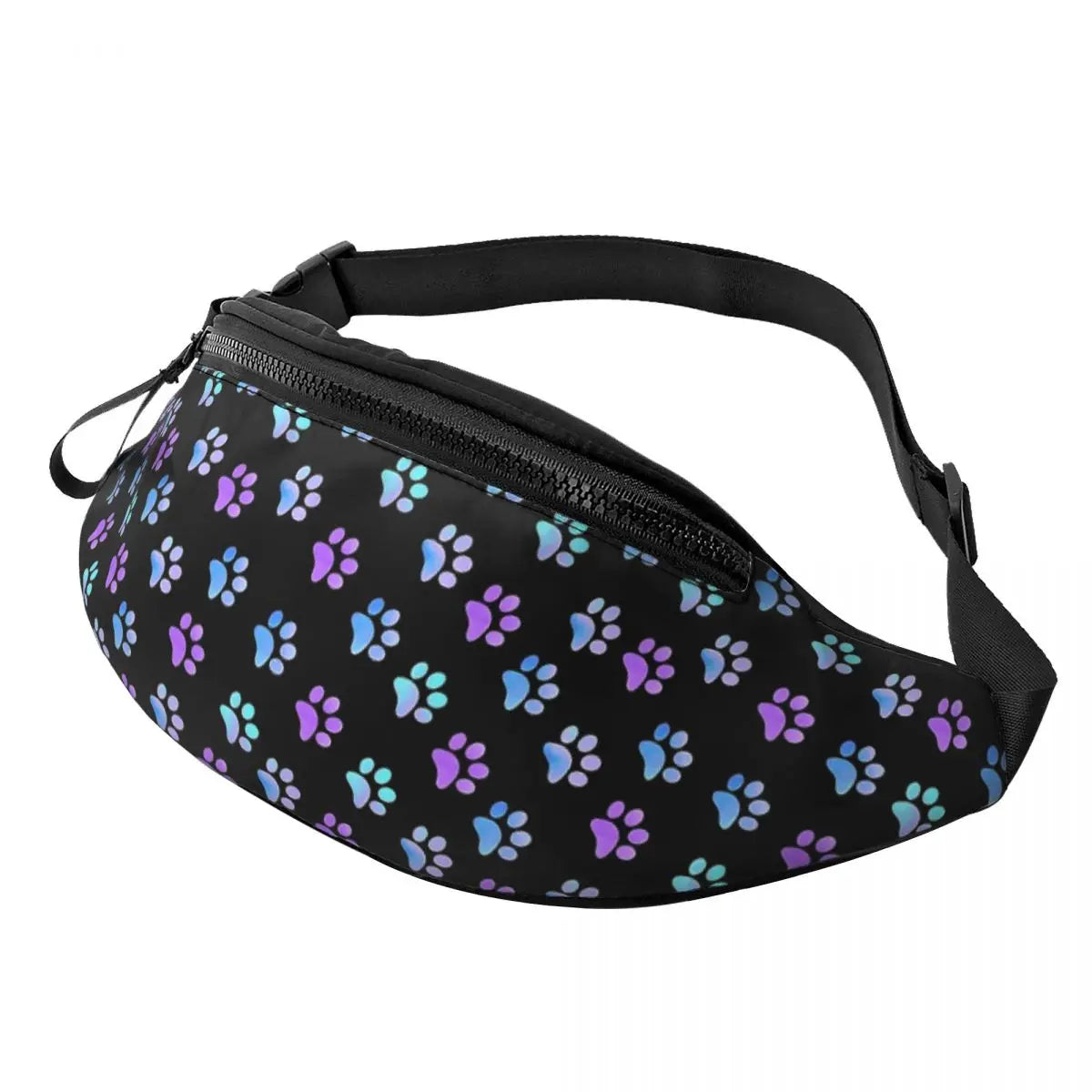 Hundepfoten Muster Gürteltasche – Unisex Crossbody Hüfttasche | Reisetasche für Handy & Geldbörse Damen & Herren