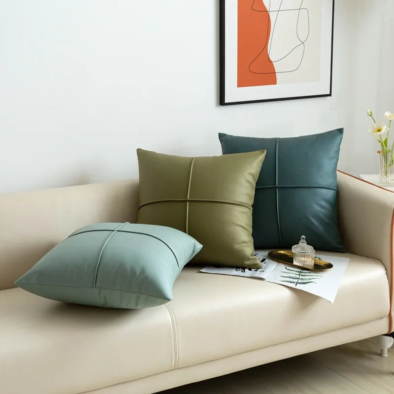 Luxus Kunstleder Dekokissen | Rechteckiges Sofakissen für Wohnzimmer Kaufschwan®