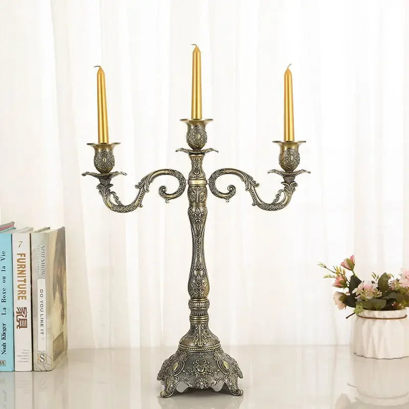 Bronzefarbener Metall Kerzenhalter – Eleganter Kerzenständer für Restaurant, Hochzeit & Candle-Light-Dinner Dekoration Kaufschwan®