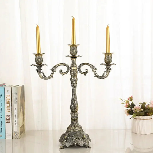 Bronzefarbener Metall Kerzenhalter – Eleganter Kerzenständer für Restaurant, Hochzeit & Candle-Light-Dinner Dekoration Kaufschwan®