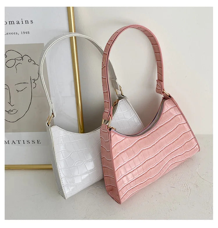 Kleine Retro Leder Shopping Tasche – Modische Einfarbige Ketten Schultertasche | Damen Handtasche Casual Kaufschwan®