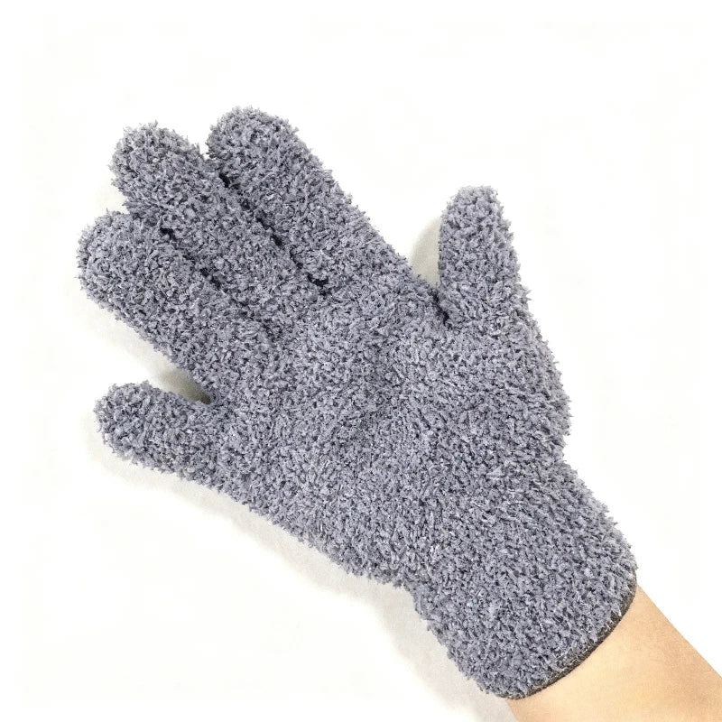 Mikrofaser Reinigungshandschuh Wiederverwendbar Staubentferner für Auto Fenster Haushalt Kaufschwan® Grau