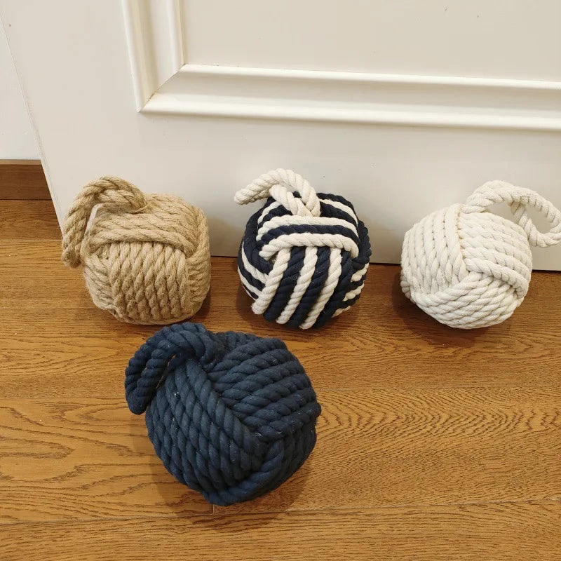 Türstopper im Mediterranen Stil – Dekorativer Seilball Türhalter | Kreatives Rustikales Design für Zuhause, Restaurants & Bars Kaufschwan®