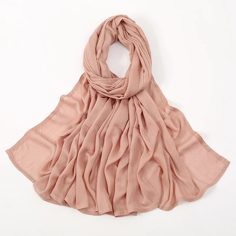 Damen Hijab Schal aus Baumwolle, Rayon & Modal – Großformat 190×85cm | Muslimisches Kopftuch, Eleganter Turban & Umschlagtuch