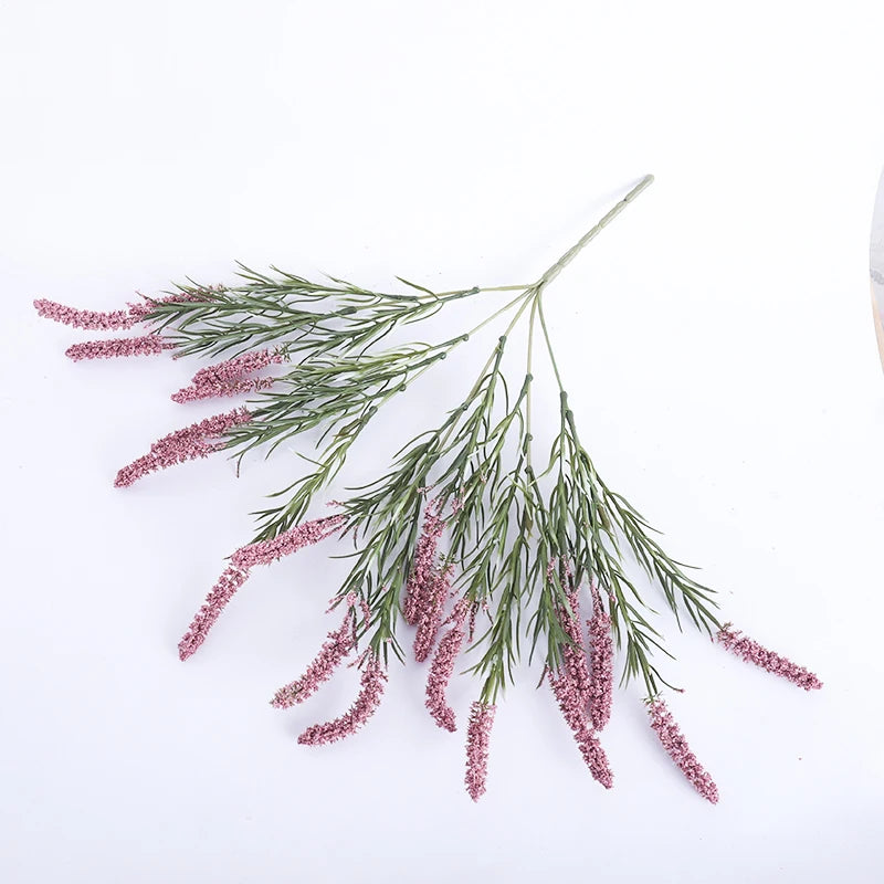 Schöne Künstliche Lavendelblumen mit Schaum-Weizen & Kolbenblumen – Kunstblumenstrauß für Hochzeit, Zuhause & Weihnachtsdekoration | DIY Florale Handwerkskunst Kaufschwan®