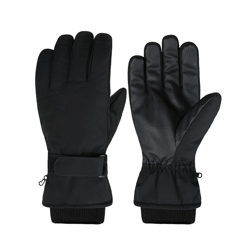 Winter Skihandschuhe – Wasserdichte Winddichte Warme Handschuhe für Damen & Herren | Touchscreen Fahrradhandschuhe & Sportzubehör Kaufschwan® Schwarz L