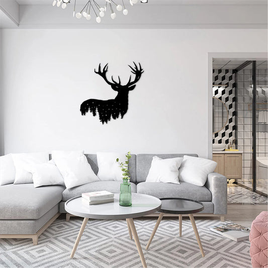 Hirsch Metall Wandbild – Stahl Wanddeko für Wohnzimmer & Außenbereich