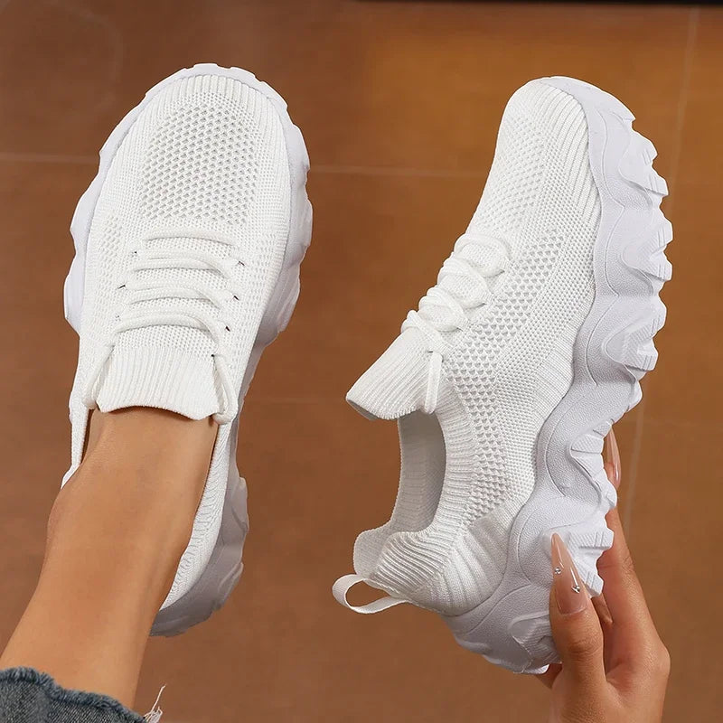 Damen Mesh-Sneaker mit Schnürung – Leichte Atmungsaktive Schuhe | Modische Bequeme Trainings- & Walkingschuhe Kaufschwan®
