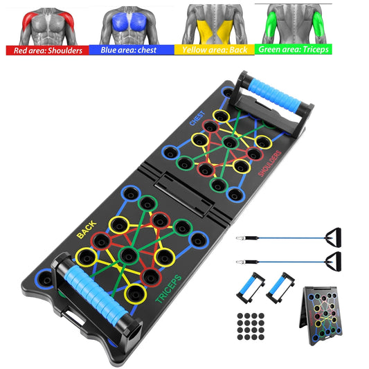 Tragbares Liegestützbrett mit Griffen – Multifunktionales Klappbares Fitnessgerät für Brust, Arme, Bauch & Rücken Kaufschwan®