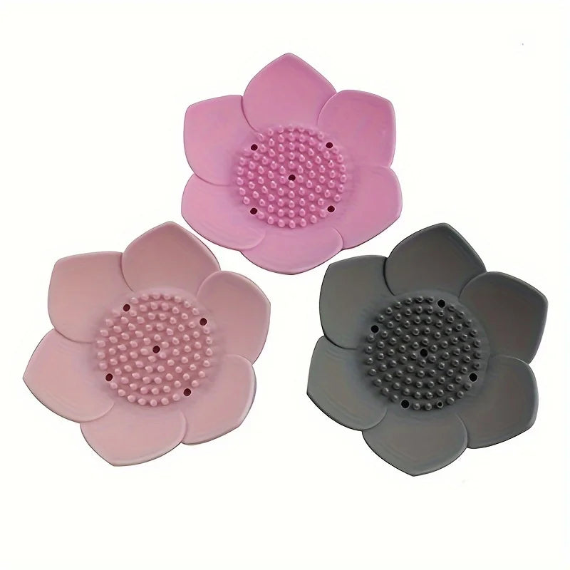 Lotus Silikon Seifenhalter – Rutschfeste Seifenschale mit Abfluss für Badezimmer Kaufschwan®