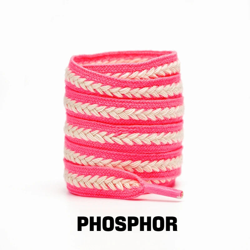 Flache Baumwoll-Schnürsenkel – 1,5cm Breite Premium Laces für Sneaker & Freizeitschuhe | 100/120/140/160cm Seil-Design, 1 Paar Kaufschwan®
