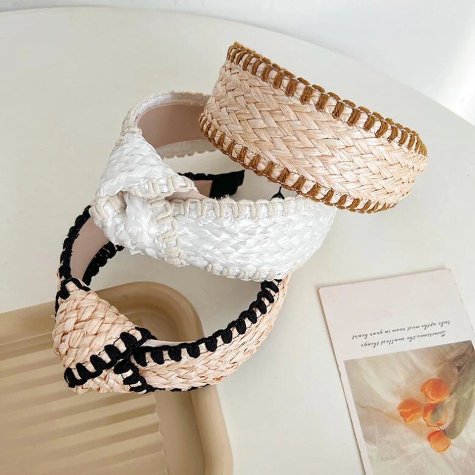 Strohgeflochtener Haarreif – Modischer Sommer-Turban-Haarreifen für Damen | Leichtes Haaraccessoire für Erwachsene Kaufschwan®