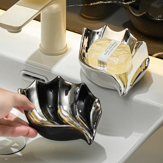 Keramik Seifenschale – Seifenhalter ohne Wasseransammlung für Badezimmer Waschbecken & Handwaschbecken Kaufschwan®