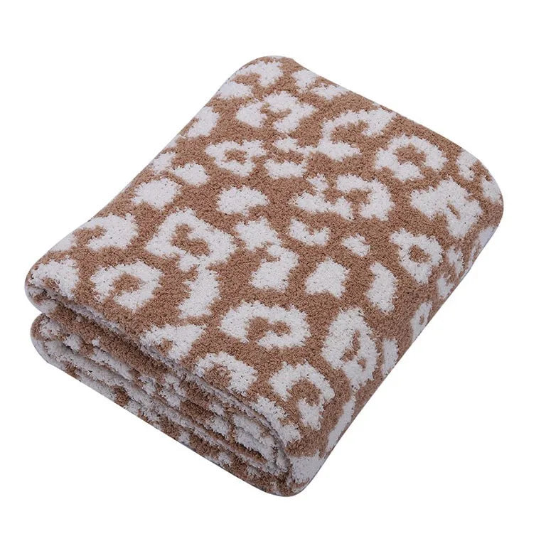Superweiche Leopardendruck Gestrickte Fleece-Decke – Warme, leichte Sofa-Nickerchen-Decke Kaufschwan® Motiv 4 130x180cm