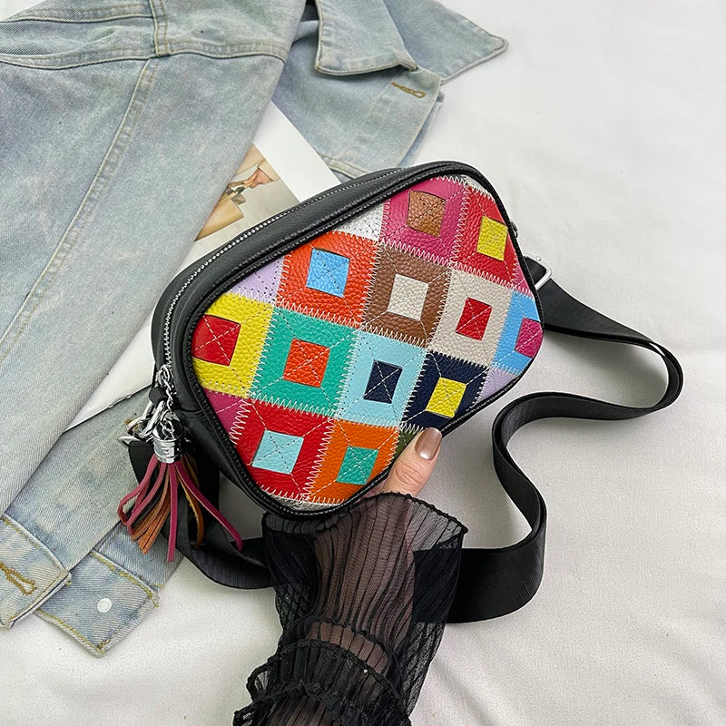 Kleine Bunte Ledertasche – Luxus Damen Handtasche, Crossbody & Schultertasche in Hochwertiger Verarbeitung