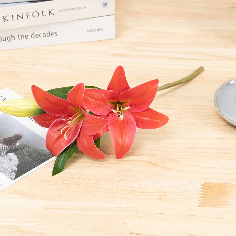 41cm Künstliche Lilien – Realistischer Lilienstrauß für Hochzeit, Zuhause, Hotel, Restaurant, Büro & Gartendekoration Kaufschwan®