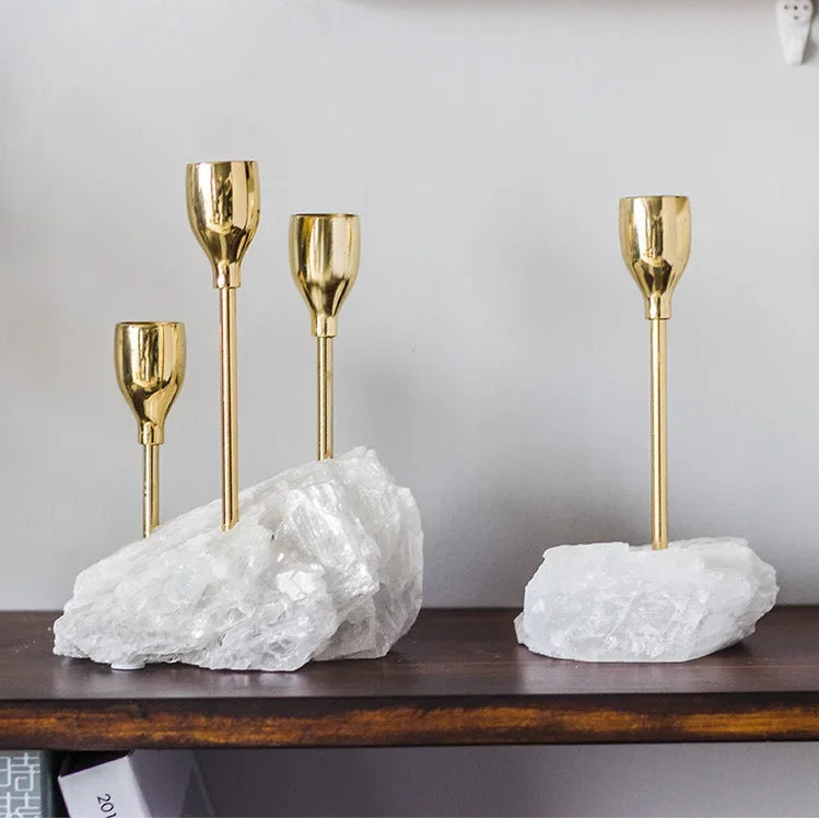 Kerzenhalter mit Natürlicher Gipsbasis – Romantische Tischdekoration & Kreativer Wachsschmelz Aroma Behälter Kaufschwan®