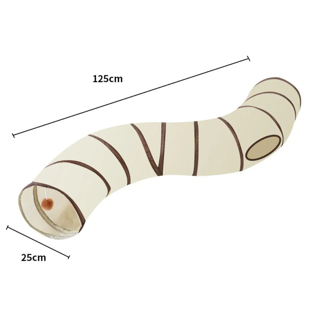 Faltbarer Katzentunnel für Katze – Atmungsaktive Spielröhre aus Polyester mit Stahldraht & Kuschelnest Kaufschwan® S-Type