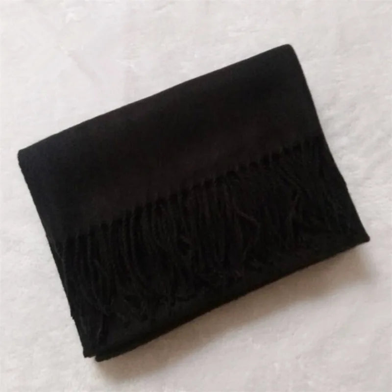 Herbst & Winter Einfarbiger Kaschmir-Imitat Schal | Dickes Lang-Tassel Umschlagtuch für Herren & Damen – Warmer Monochrom Schal Kaufschwan®