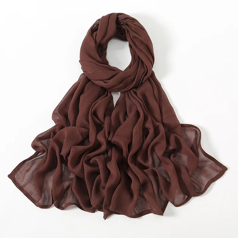Damen Hijab Schal aus Baumwolle, Rayon & Modal – Großformat 190×85cm | Muslimisches Kopftuch, Eleganter Turban & Umschlagtuch