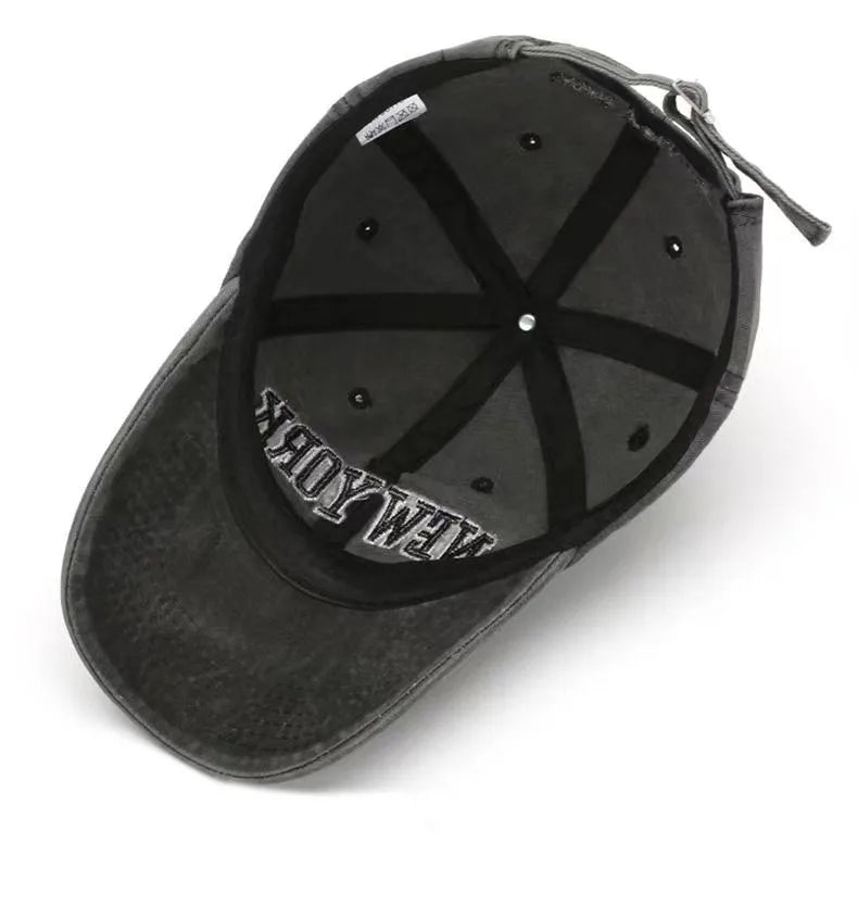 2025 New York Washed Cotton Cap | Herren & Damen Snapback Baseballkappe | Sonnenschutz Dad Hat | Outdoor Freizeitkappe Kaufschwan®