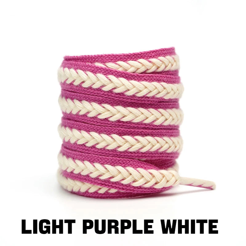 Flache Baumwoll-Schnürsenkel – 1,5cm Breite Premium Laces für Sneaker & Freizeitschuhe | 100/120/140/160cm Seil-Design, 1 Paar Kaufschwan®