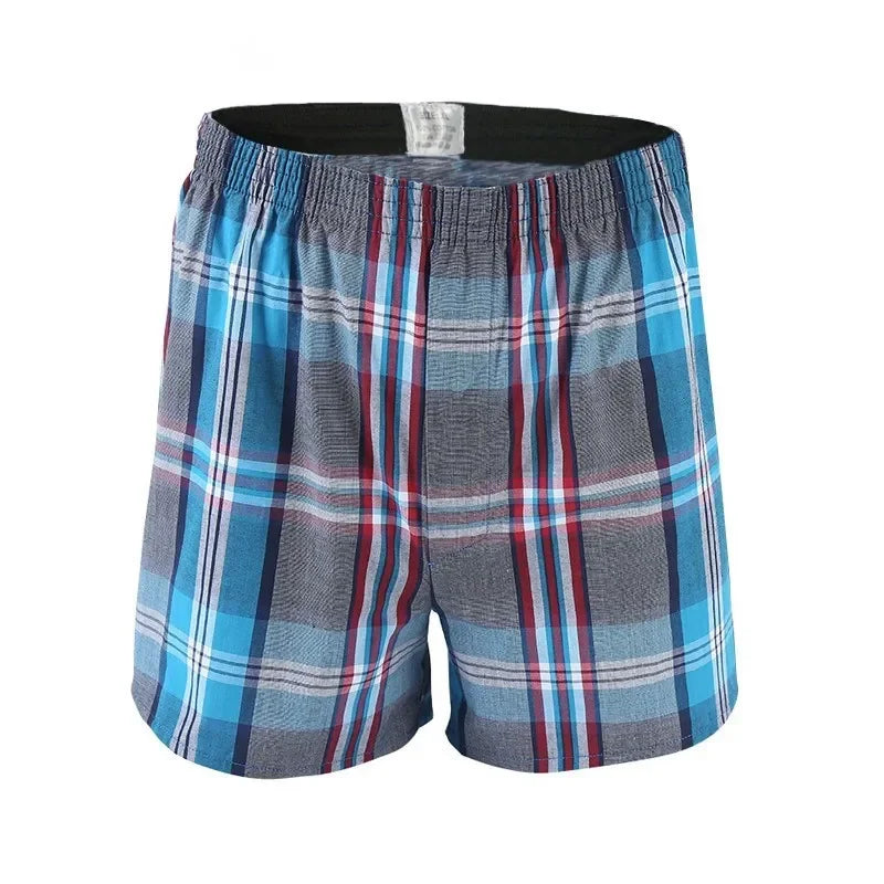 5er-Pack Herren Boxershorts aus Baumwolle | Klassisches Karomuster, Lockerer Oversize-Schnitt, Atmungsaktive Unterwäsche Kaufschwan®