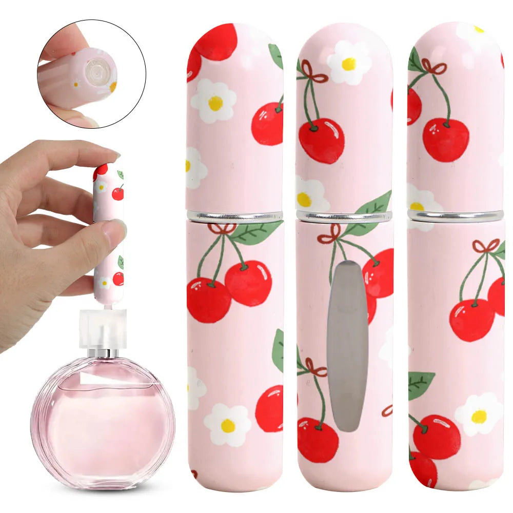 3Pcs 5ml Perfume Refillable Bottle Printing Flower Portable Mini Travel Spray Atomizer for Women Pocket Cologne Dispenser Kaufschwan® 01 3Pcs
