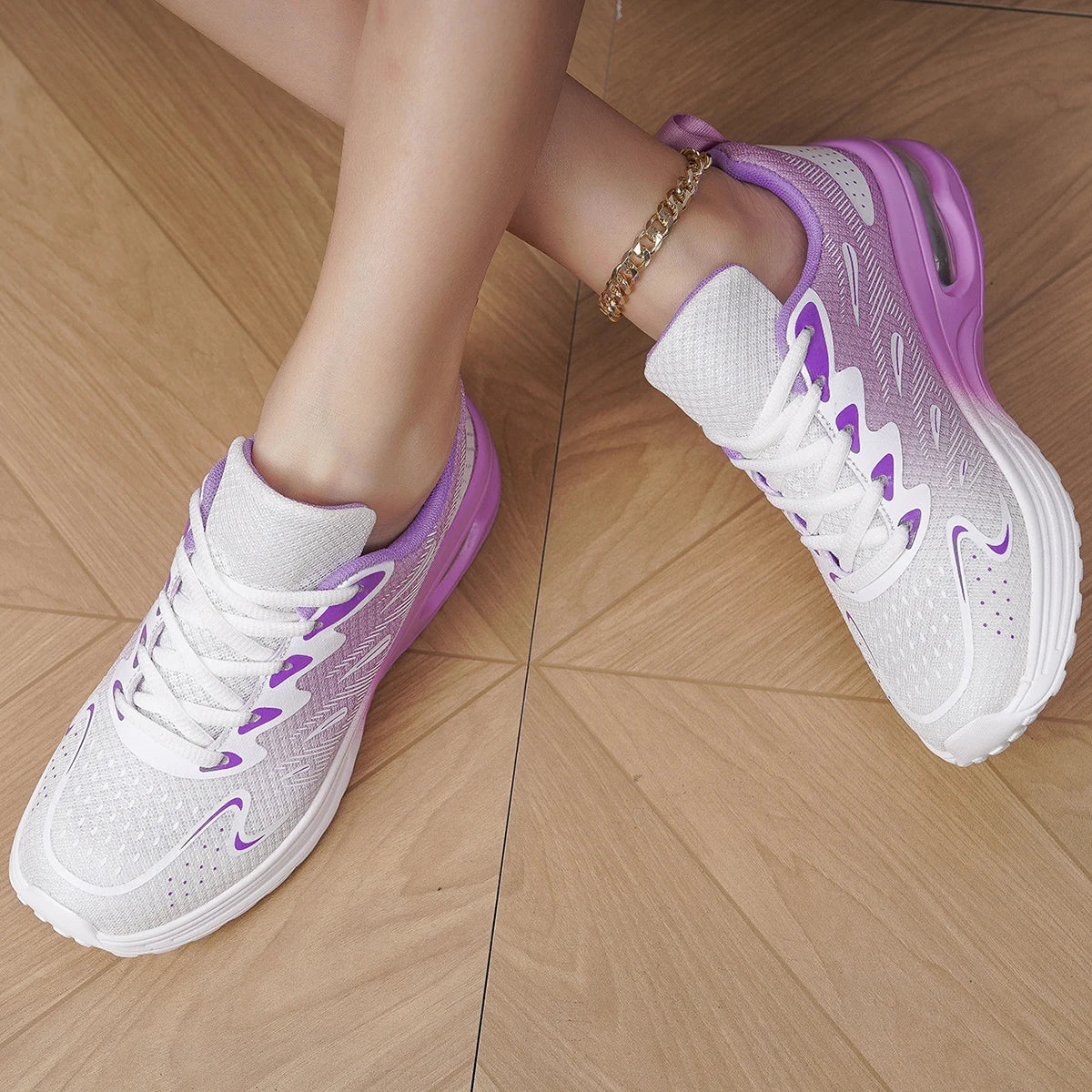 Damen Air Cushion Sneaker – Modische Walkingschuhe | Atmungsaktive Mesh Tennisschuhe & Sportschuhe Kaufschwan®